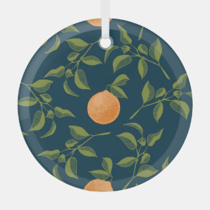 Ornement En Verre Branches d'agrumes Arrière - plans foncés