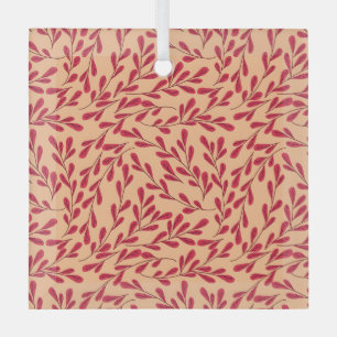 Ornement En Verre Branches feuillues rouges motif sans couture