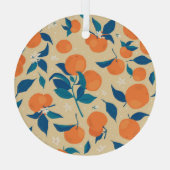 Ornement En Verre Branches Oranges : Motif Arrière - plan beige (Verso)