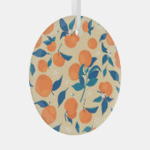 Ornement En Verre Branches Oranges : Motif Arrière - plan beige (Avant droite)