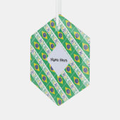 Ornement En Verre Brasil and Brazilian Flag Tiled Personalized  (Avant gauche)
