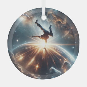 Ornement En Verre Breakdancer en action, Ai, Action dans la Galaxie