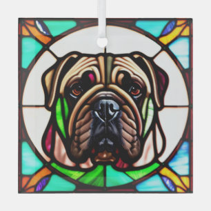 Ornement En Verre Bullmastiff "Verre coloré"