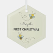 Ornement En Verre Bumble Bee Custom First Christmas (Recto)