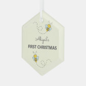 Ornement En Verre Bumble Bee Custom First Christmas (Avant gauche)