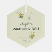 Ornement En Verre Bumble Bee Custom First Christmas (Verso)