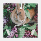 Ornement En Verre Bunny Empreintes de pattes Notre Ange Photo Rabbit (Verso)