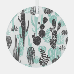 Ornement En Verre Cactus Dessinés À La Main : Doodle sans joint