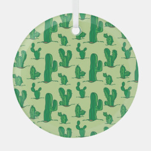 Ornement En Verre Cactus dessinés à la main : motif sans soudure.
