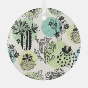 Ornement En Verre Cactus En Floraison : Charme Sans Mains