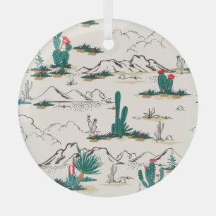 Ornement En Verre Cactus Succulents : Flore Vintage du désert.