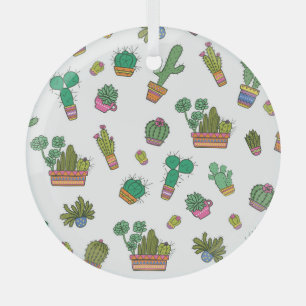 Ornement En Verre Cactus vintages : Design Motif sans couture.