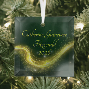 Ornement En Verre Cadeau de détail de naissance pour le premier Noël