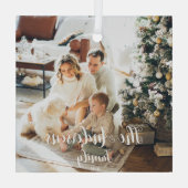 Ornement En Verre Cadre simple Typographie moderne Famille Photo (Verso)