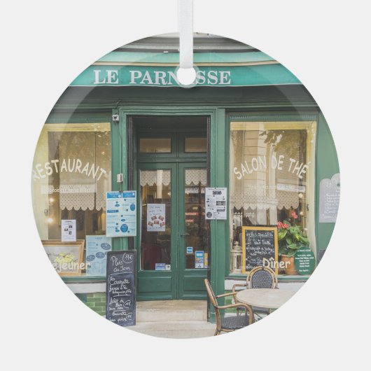 Ornement En Verre Cafés français : Versailles scène cosy. (Recto)