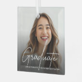 Ornement En Verre Calligraphie de script moderne photo de graduation (Avant gauche)