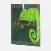Ornement En Verre Caméléon mignon vert (Avant gauche)