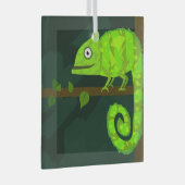 Ornement En Verre Caméléon mignon vert (Avant droite)