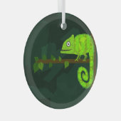 Ornement En Verre Caméléon mignon vert (Avant droite)