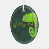 Ornement En Verre Caméléon mignon vert (Avant gauche)
