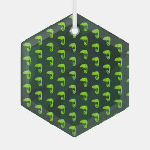 Ornement En Verre Caméléon mignon vert