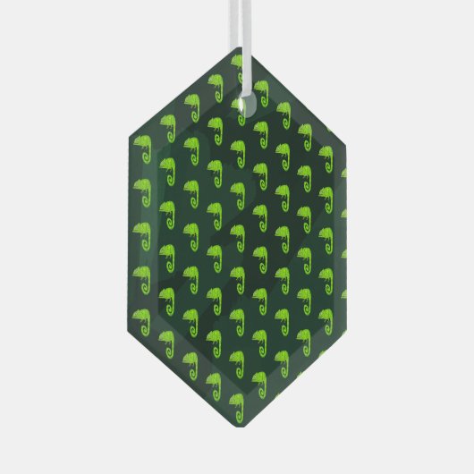 Ornement En Verre Caméléon vert mignon (Avant droite)