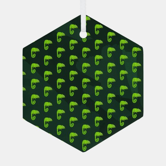 Ornement En Verre Caméléon vert mignon (Verso)