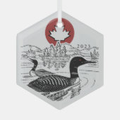 Ornement En Verre Canoe Trails Hex Ornament 2023 (Recto)