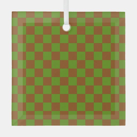 Ornement En Verre Caramel apple checkered board pattern (Recto)
