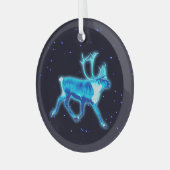 Ornement En Verre Caribou bleu (rennes) (Avant gauche)