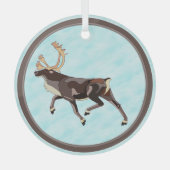 Ornement En Verre Caribou/Reindeer d'art populaire (Recto)