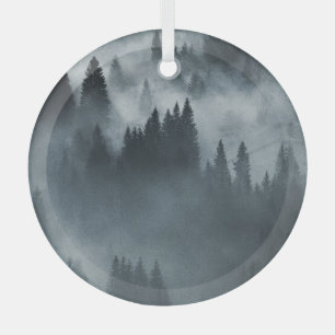 Ornement En Verre Carpates d'hiver : Paysage des montagnes Sunrise