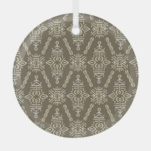 Ornement En Verre Carrelage Boho Tirée À Main Ethnique