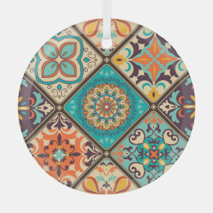 Ornement En Verre Carrelage en patchwork coloré : Motifs islamiques.