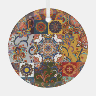 Ornement En Verre Carrelage en Patchwork coloré : style de poterie d