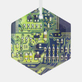 Ornement En Verre Carte à circuit imprimé vert PCB Geek personnalisé (Recto)