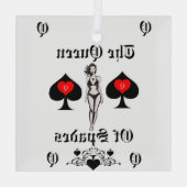 Ornement En Verre Carte Tarot Queen of Spades Thunder_Cove (Verso)