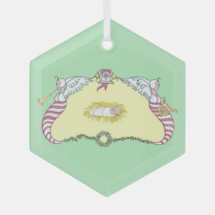 Ornement En Verre Cartouche de Jésus bébé