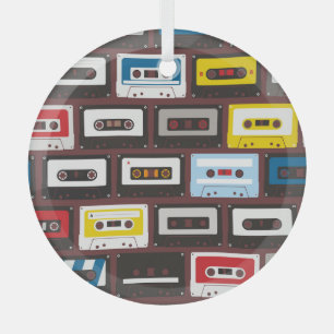 Ornement En Verre cassettes audio vintages, arrière - plan continu.