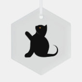 Ornement En Verre Cat dit bonjour (Verso)