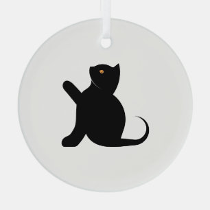 Ornement En Verre Cat dit bonjour