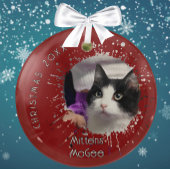 Ornement En Verre Cat on 2025 Red Splatter Pattern Christmas