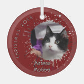 Ornement En Verre Cat on 2025 Red Splatter Pattern Christmas (Recto)