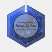 Ornement En Verre Catcher solaire Fractal Bleu de Cobalt (Recto)