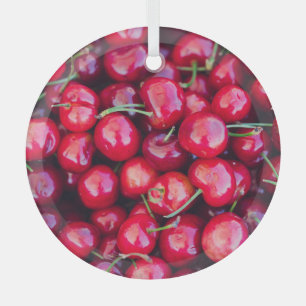 Ornement En Verre Célébration des cerises de Californie biologique