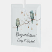 Ornement En Verre Célébration des Inséparables rustiques du bois (Avant gauche)