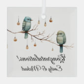 Ornement En Verre Célébration des Inséparables rustiques du bois (Verso)