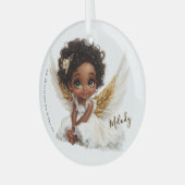 Ornement En Verre Celestial Bloom: Angelic Grace in Lace (Avant gauche)