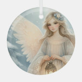 Ornement En Verre Celestial Winter Angel Lantern of Grace (Recto)