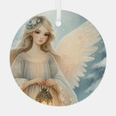 Ornement En Verre Celestial Winter Angel Lantern of Grace (Verso)